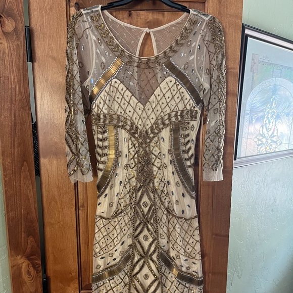 Beaded, Fitted  Dress - Picture 1 of 3